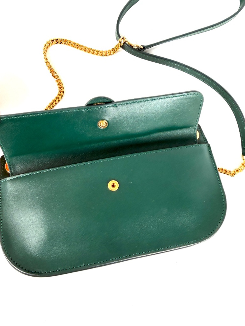 Chloe Tess Chain Green Leather Chain Crossbody Bag - Picture 14 of 16